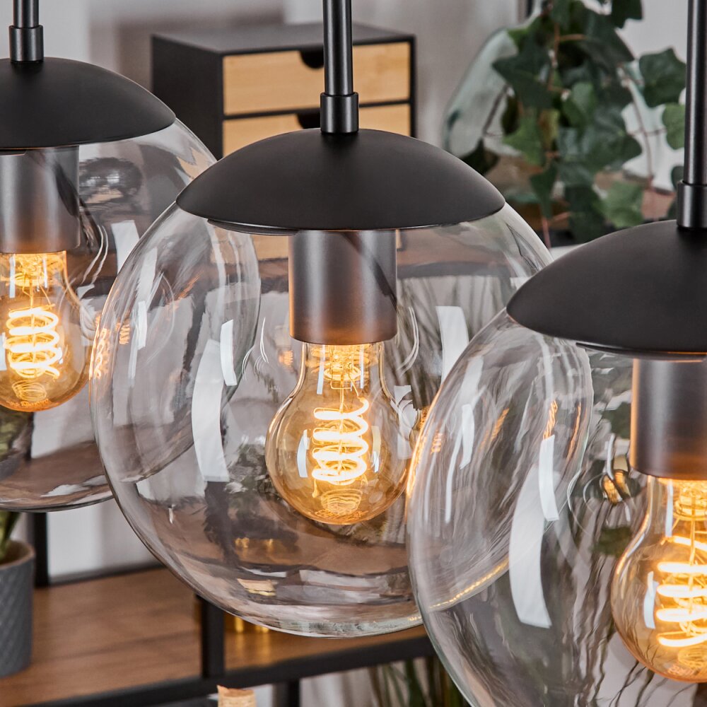 Gastor hanging light, globe light, pendant light clear, 4-light sources