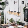 Gastor hanging light, globe light, pendant light Amber, clear, 4-light sources