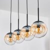 Gastor hanging light, globe light, pendant light Amber, clear, 4-light sources