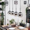 Gastor hanging light, globe light, pendant light chrome, Smoke-coloured, 4-light sources