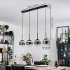 Gastor hanging light, globe light, pendant light chrome, Smoke-coloured, 4-light sources