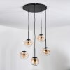 Gastor hanging light, globe light, pendant light Amber, clear, 5-light sources