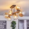 Chehalis ceiling light, globe light Amber, clear, 8-light sources