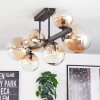 Chehalis ceiling light, globe light Amber, clear, 8-light sources