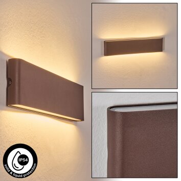 Gamas outdoor wall light, bathroom light, wall light, wall spotlight rust-coloured, 1-light source