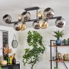 Koyoto ceiling light, globe light Amber, chrome, Smoke-coloured, 10-light sources