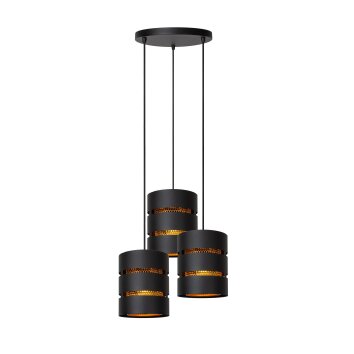 Lucide lights ROSAS pendant light black, 3-light sources