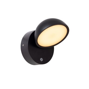 Lucide lights FINN outdoor wall light LED black, 1-light source, Motion sensor