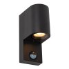 Lucide lights IR outdoor wall light black, 1-light source, Motion sensor