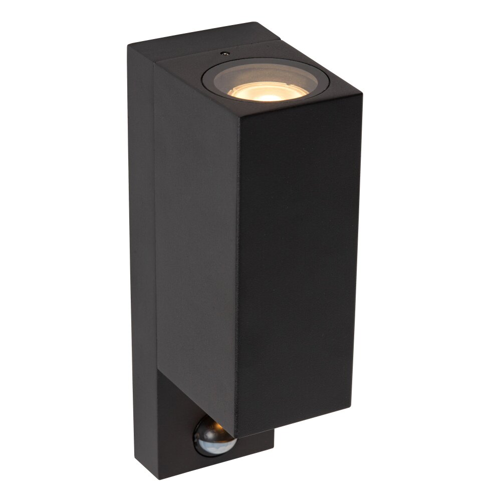 Lucide lights IR outdoor wall light black, 2-light sources, Motion sensor