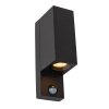 Lucide lights IR outdoor wall light black, 2-light sources, Motion sensor