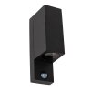 Lucide lights IR outdoor wall light black, 2-light sources, Motion sensor