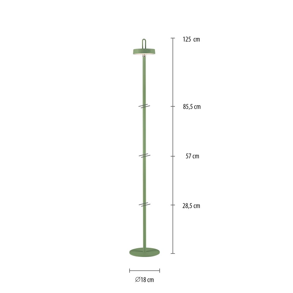 Leuchten Direkt lights AMAG floor lamp LED green, 1-light source