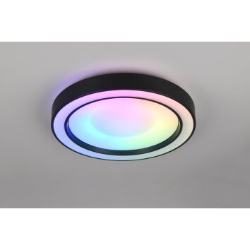 Reality lights Arco ceiling light LED black, 1-light source, Remote control, Colour changer