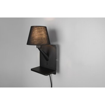 Trio lights Comfort wall light black, 1-light source