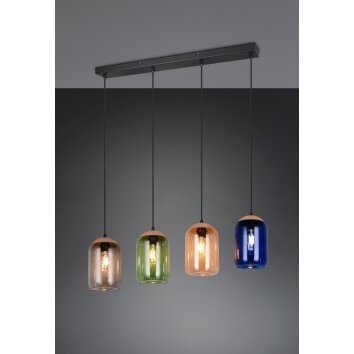 Trio lights Cork pendant light black, 4-light sources