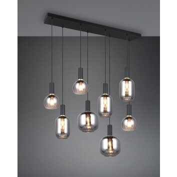 Trio lights Diva pendant light black, 8-light sources