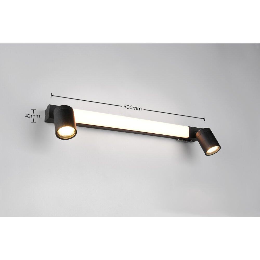 Trio lights Enrico wall light LED black, 3-light sources