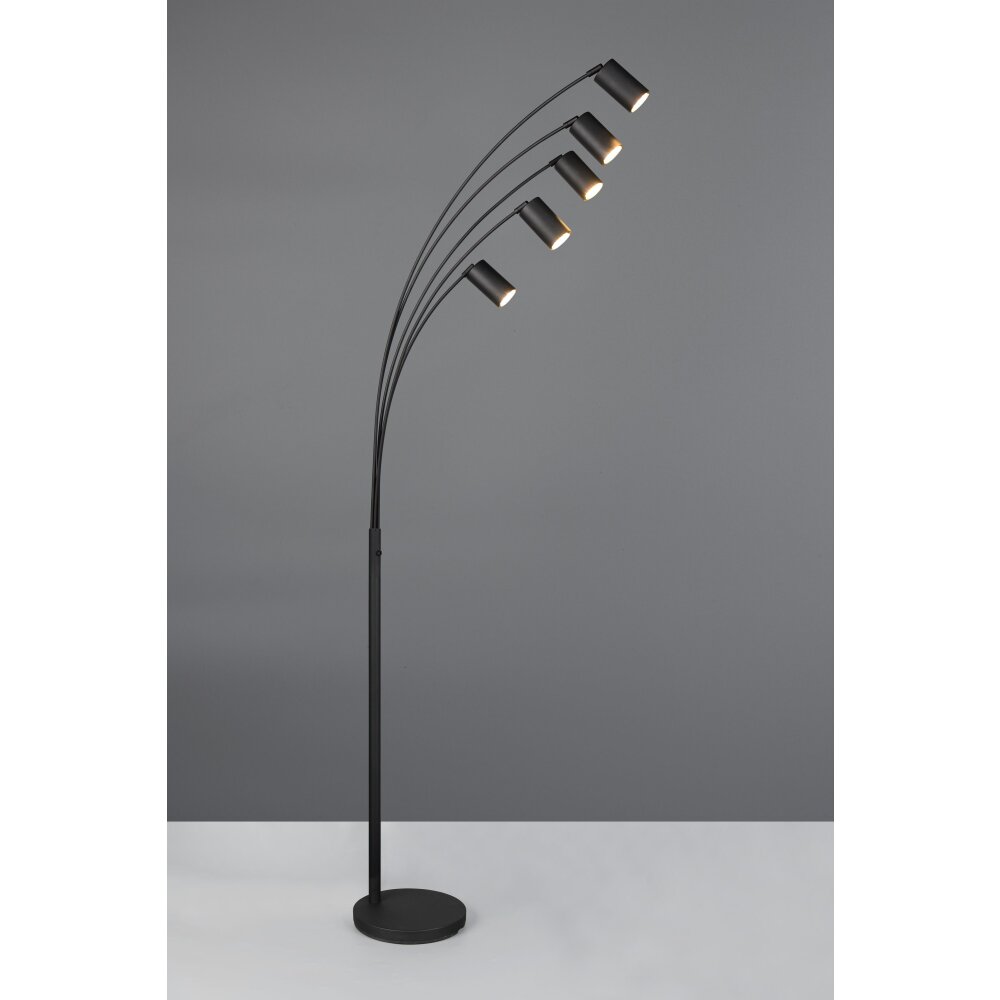 Trio lights Marley floor lamp black, 5-light sources
