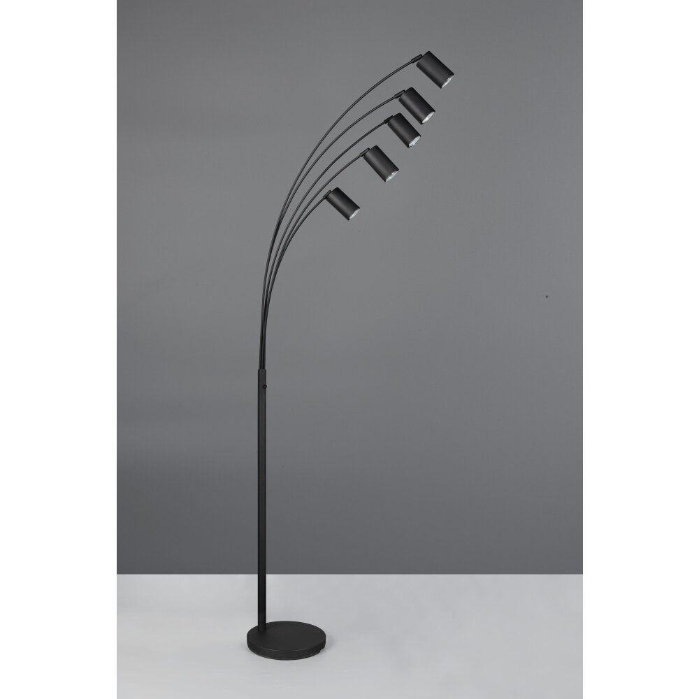 Trio lights Marley floor lamp black, 5-light sources