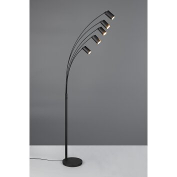 Trio lights Marley floor lamp black, 5-light sources