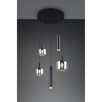 Trio lights Mataro pendant light black, 5-light sources