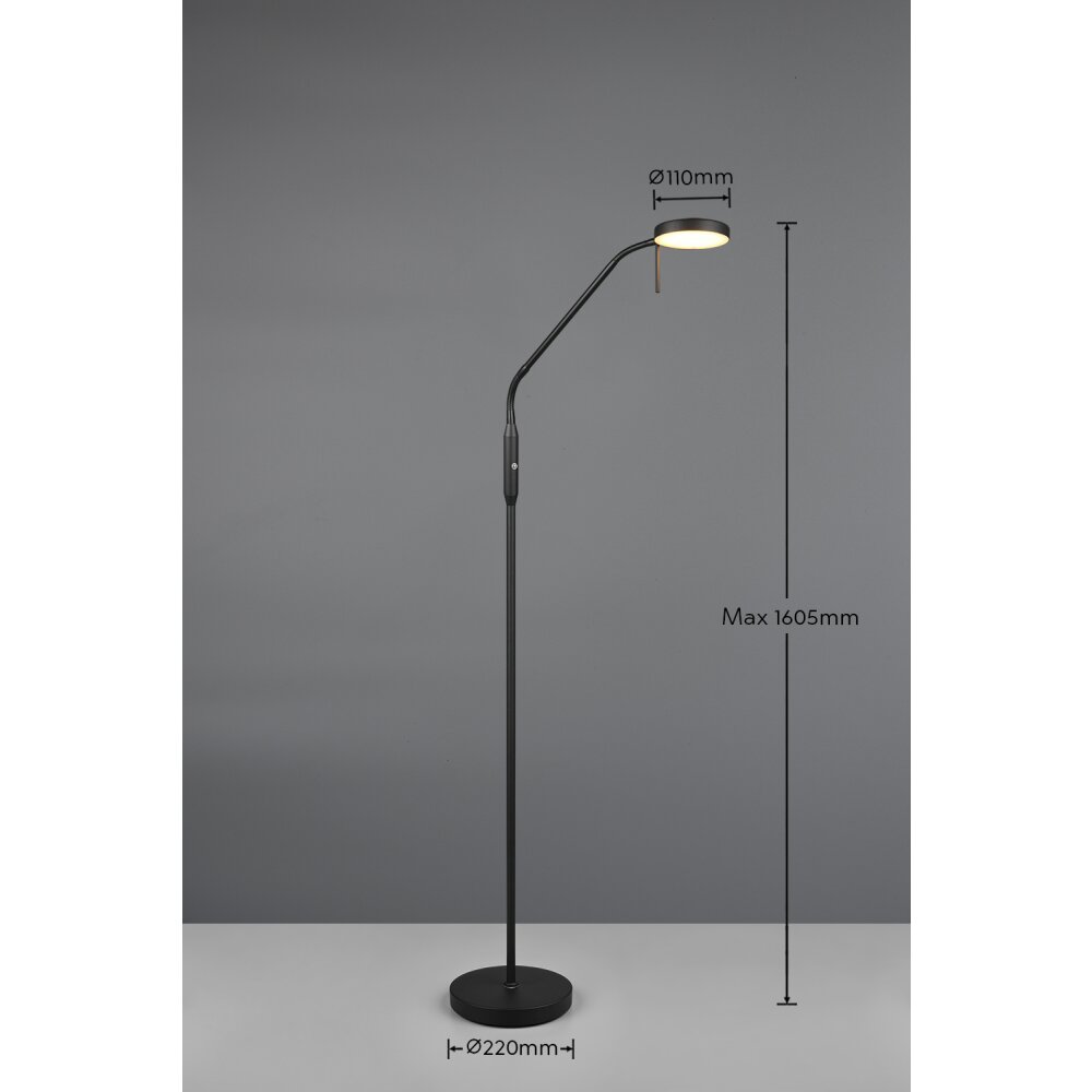 Reality lights Moreno floor lamp LED black, 1-light source
