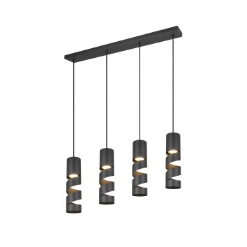 Trio lights Stream pendant light black, 4-light sources