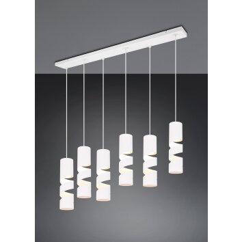 Trio lights Stream pendant light white, 6-light sources