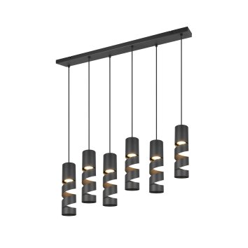 Trio lights Stream pendant light black, 6-light sources