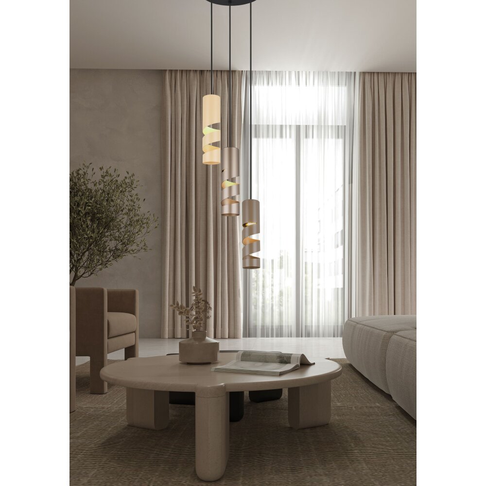 Trio lights Stream pendant light colourful, 3-light sources