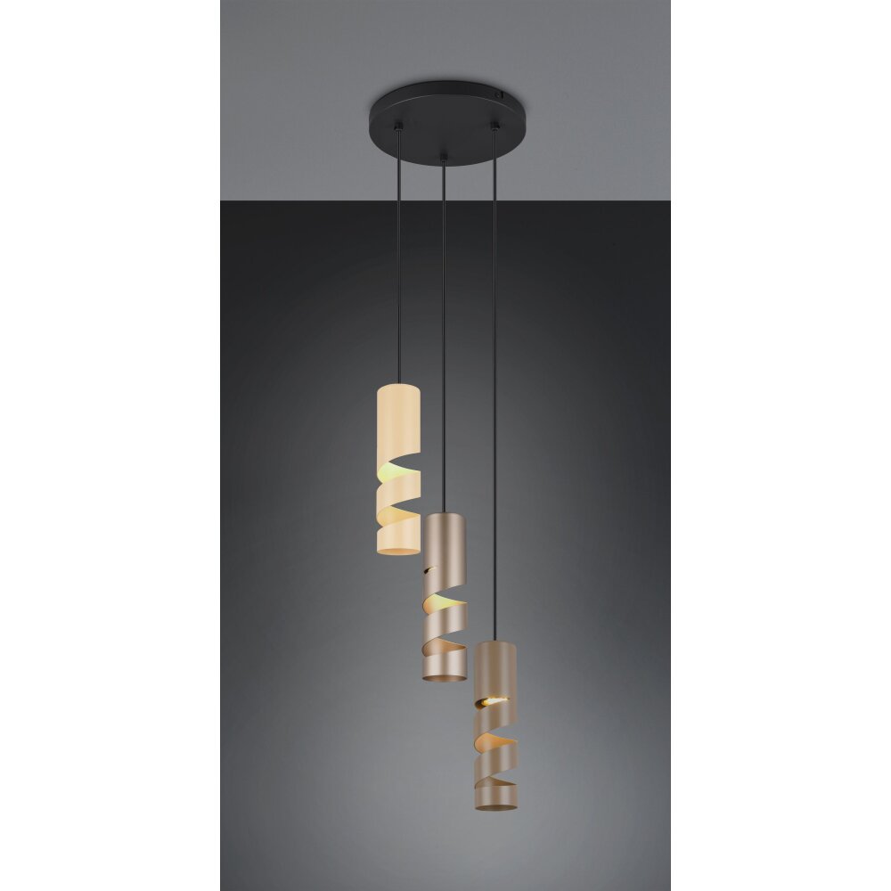 Trio lights Stream pendant light colourful, 3-light sources
