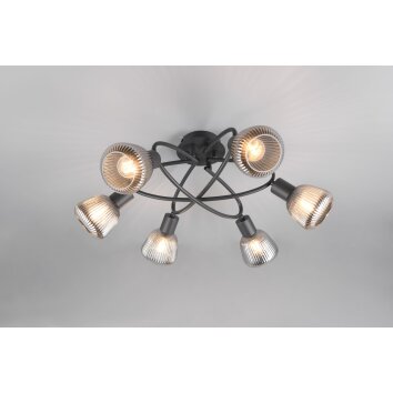 Trio lights Tarifa ceiling light black, 6-light sources