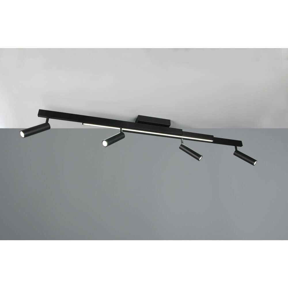 Trio lights Zeno ceiling light LED black, 5-light sources, Remote control
