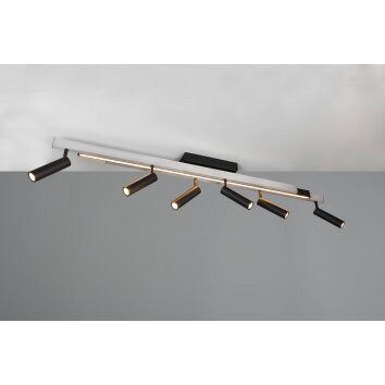 Trio lights Zeno ceiling light LED aluminium, 7-light sources, Remote control