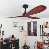 Follseland ceiling fan brown, Wood like finish, black