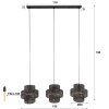 Reimonde pendant light brown, black, 3-light sources