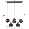 Jamprestes pendant light brown, black, 5-light sources