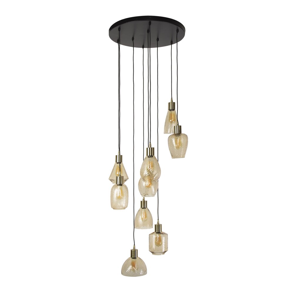 Escusa pendant light anthracite, 9-light sources