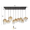 Escusa pendant light anthracite, 9-light sources