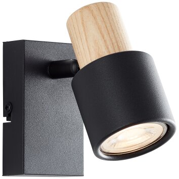 Brilliant lights Pini Wall spotlight black, 1-light source