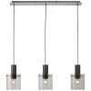 Brilliant lights Riffelini pendant light black, 3-light sources