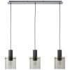 Brilliant lights Riffelini pendant light black, 3-light sources