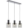 Brilliant lights Riffelini pendant light black, 3-light sources