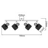 Brilliant lights Giada ceiling spotlight black, 4-light sources