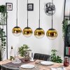 Gastor hanging light, globe light, pendant light gold, clear, 4-light sources