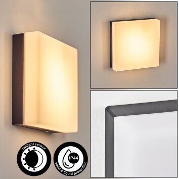 Sneslev outdoor wall light, wall light black, 1-light source, Motion sensor