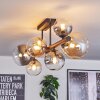 Chehalis ceiling light, globe light Amber, clear, Smoke-coloured, 8-light sources