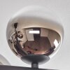 Chehalis ceiling light, globe light chrome, clear, Smoke-coloured, 8-light sources