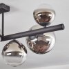 Chehalis ceiling light, globe light chrome, clear, Smoke-coloured, 8-light sources